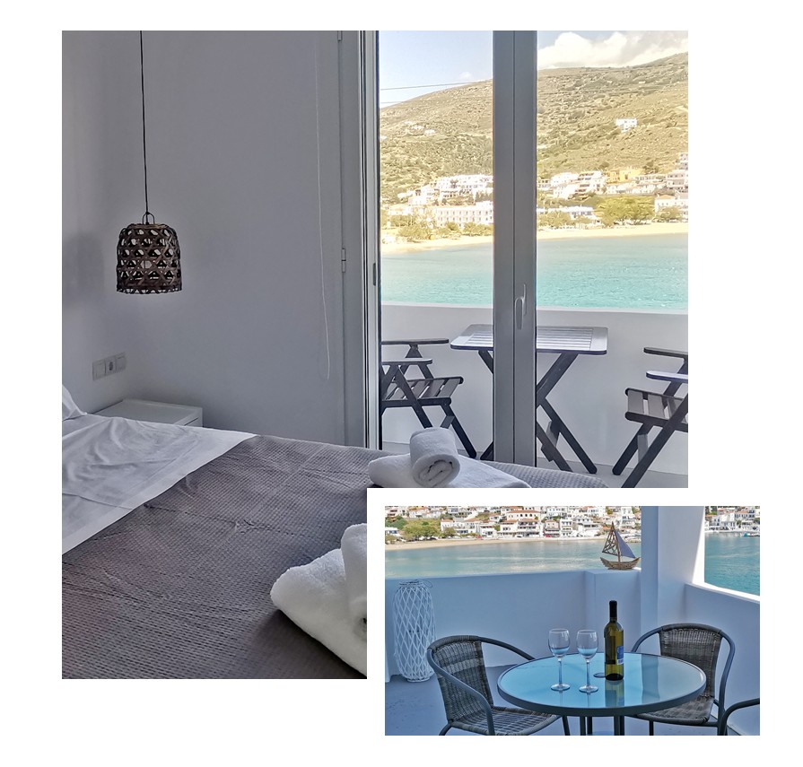 Rooms with unobstructed view of the sea and Batsi of Andros
