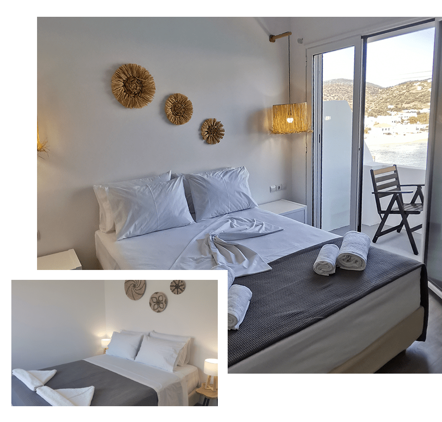Spacious double room with a view of the sea and Batsi of Andros